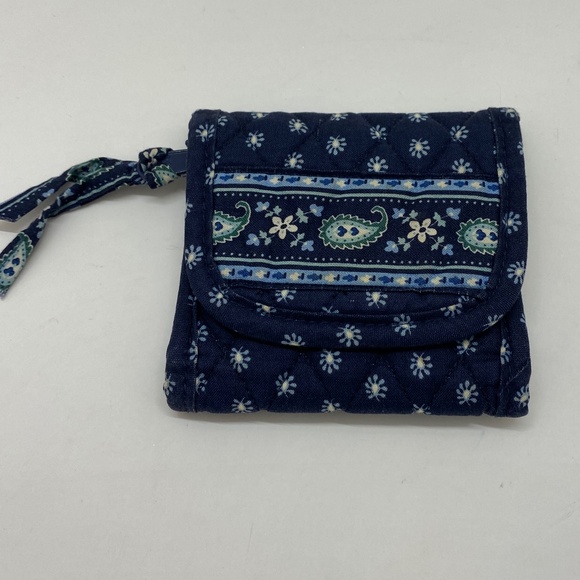 Vera Bradley Quilted Blue Floral and Paisley Wallet - Picture 1 of 7
